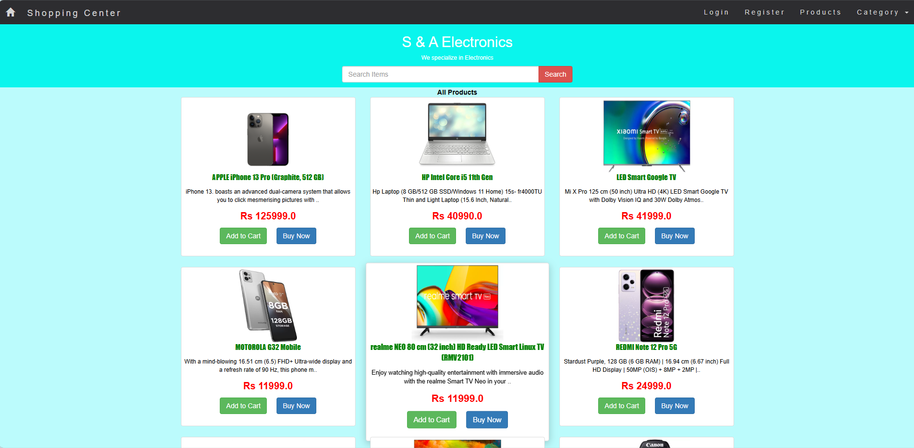 Online Shopping Cart